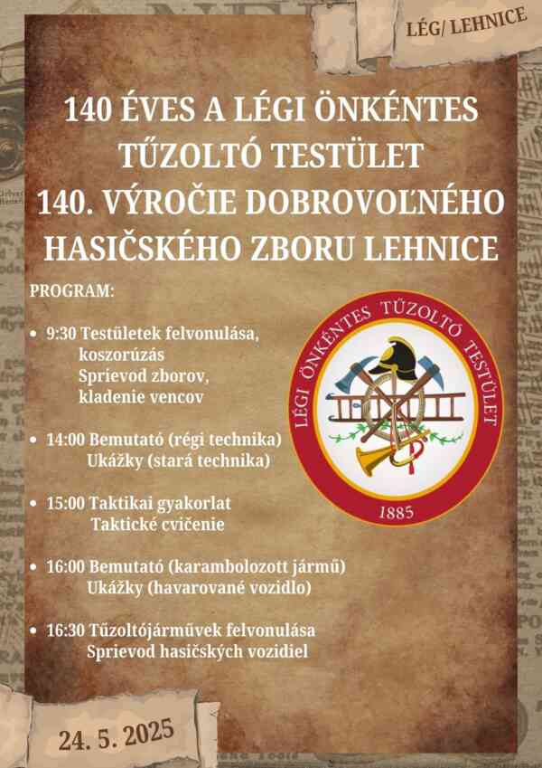 140 éves a légi önkéntes tűzoltó testület