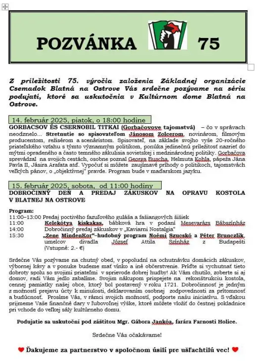 Csemadok megalakulásának 75.évfordulója