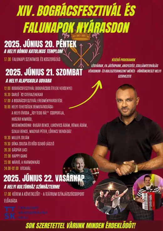 XIV.Bográcsfesztivál és falunapok Nyárasdon