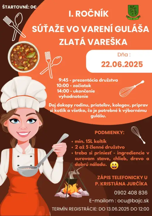 I. ročník súťaže vo varení guláša zlatá vareška