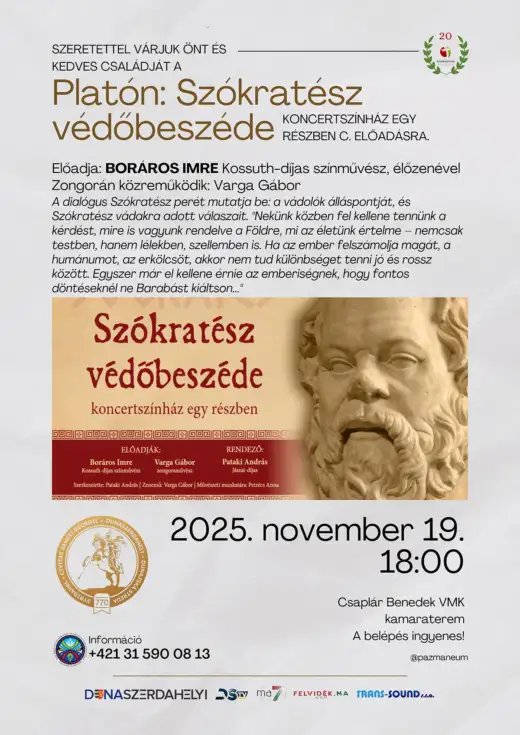Szókratész védőbeszéde - Boráros Imre koncertszínházi előadása