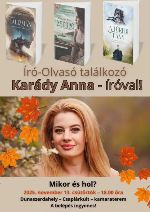 Családi Könyvklub: könyvbemutató és közönségtalálkozó Karády Anna íróval