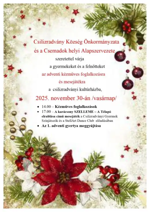 Adventi kézműves foglalkozás és mesejáték