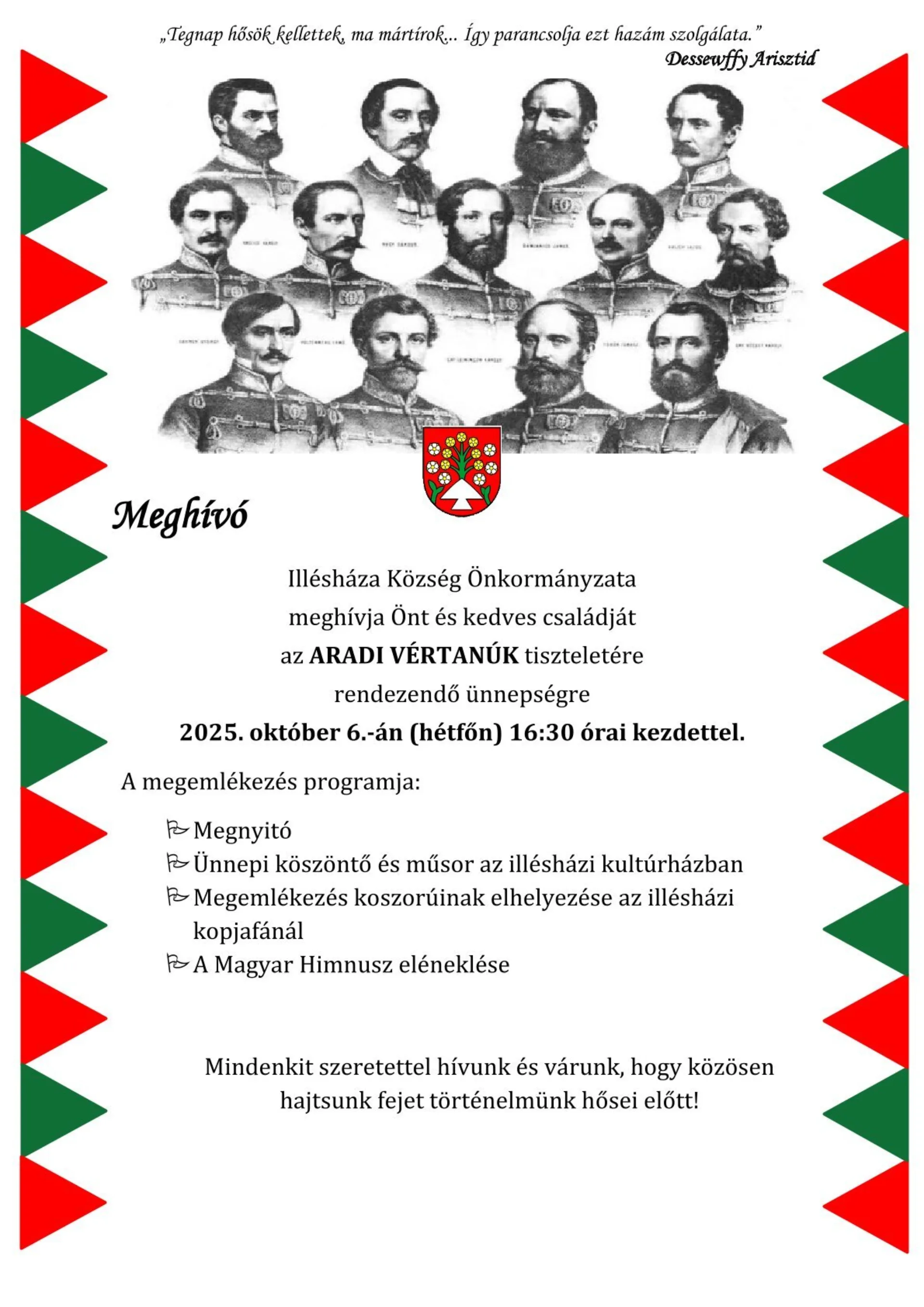 Aradi vértanúk emléknapja-Illésháza