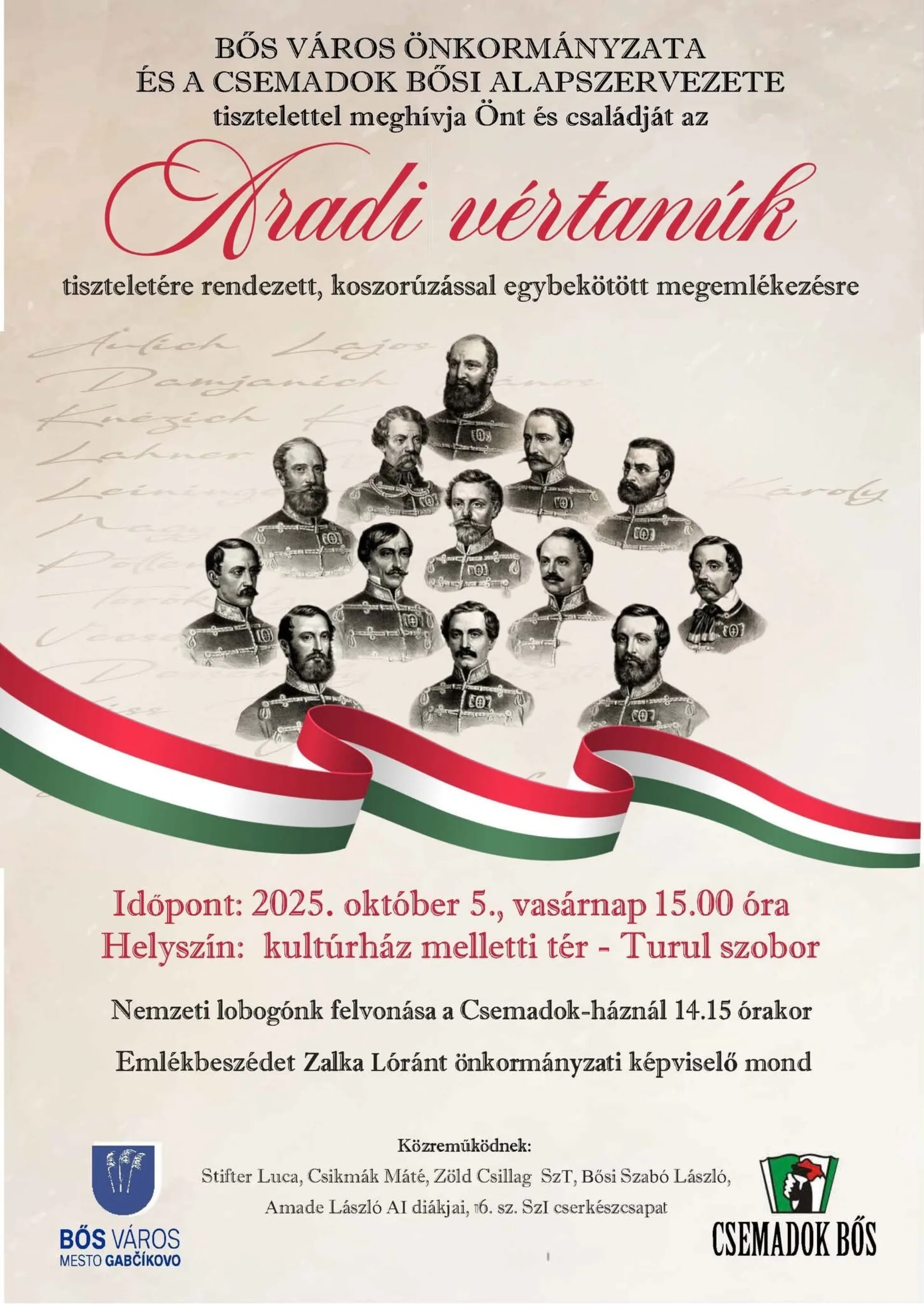 Aradi vértanúk emléknapja-Bős