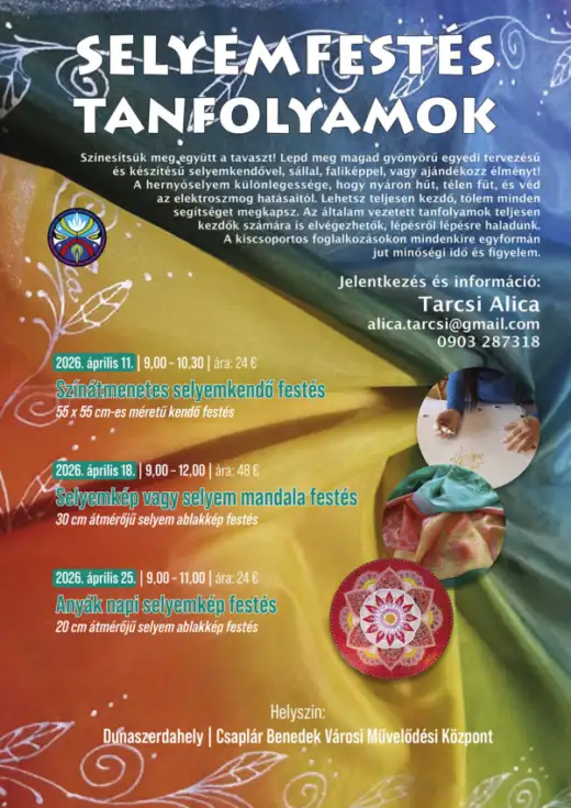 Selyemfestés tanfolyam | Anyák napi selyemkép festés