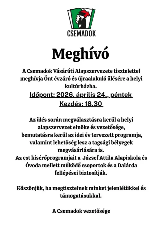 Évzáró és újraalakuló ülés