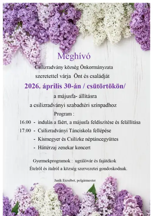 Májfaállítás-Csilizradvány