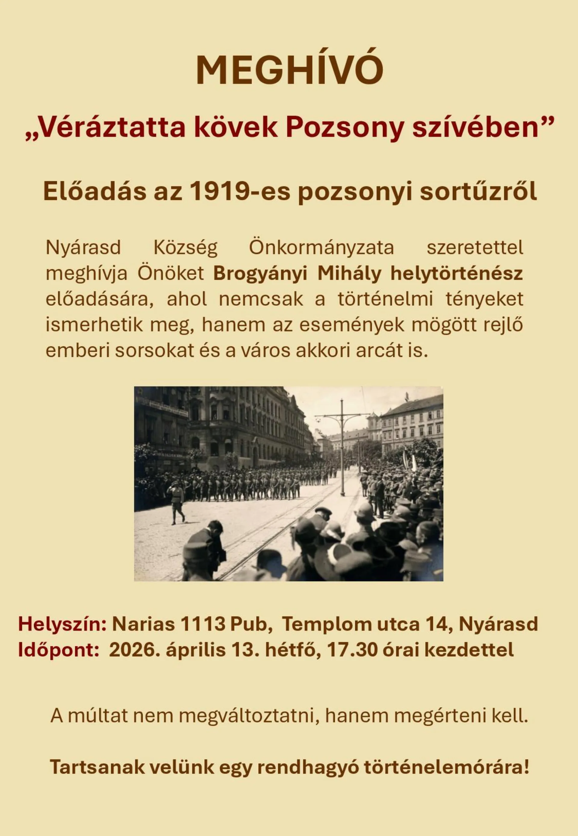 Előadás azb 1919-es pozsonyi sortűzről