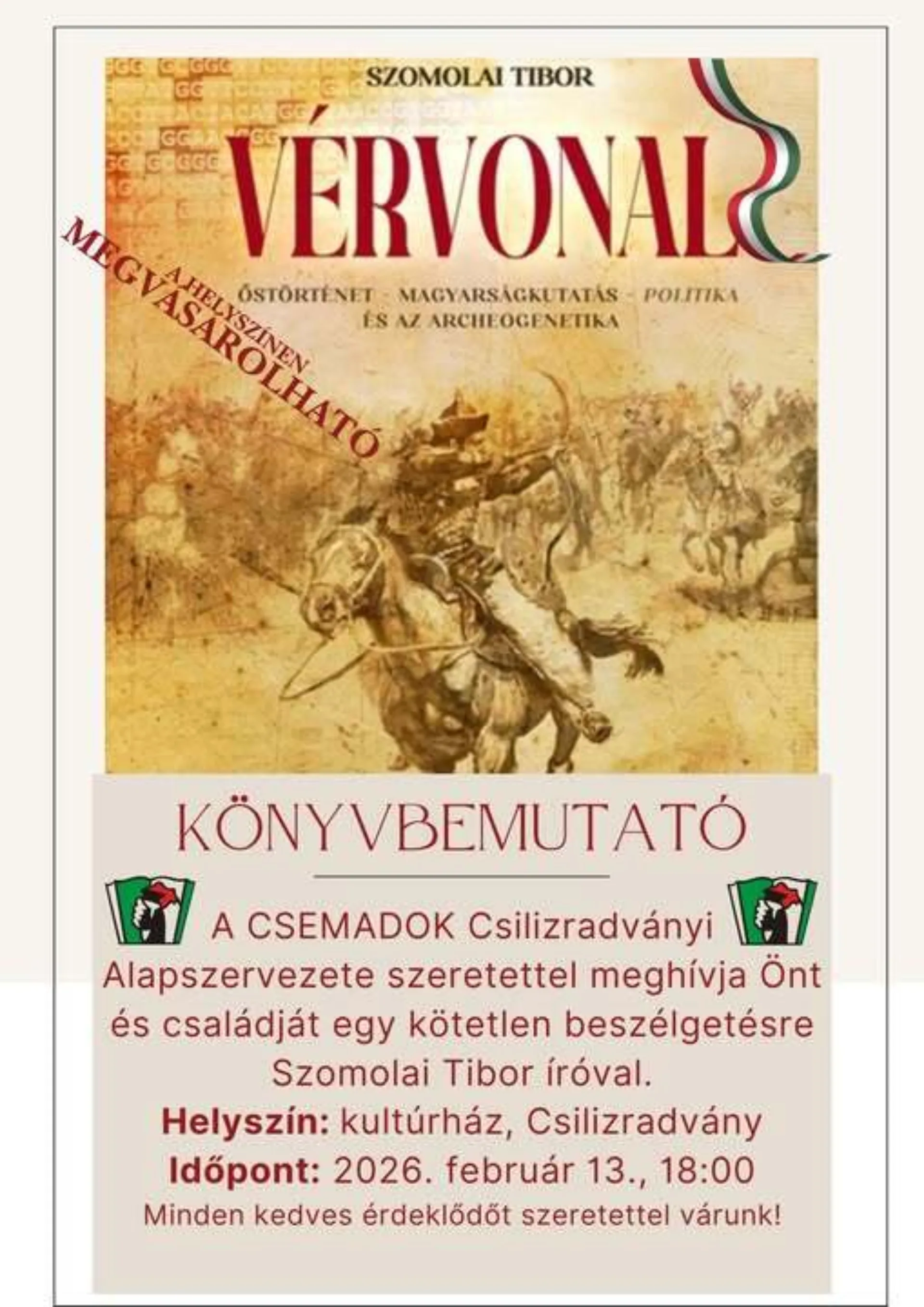 Könyvbemutató: Szomolai Tibor: Vérvonal