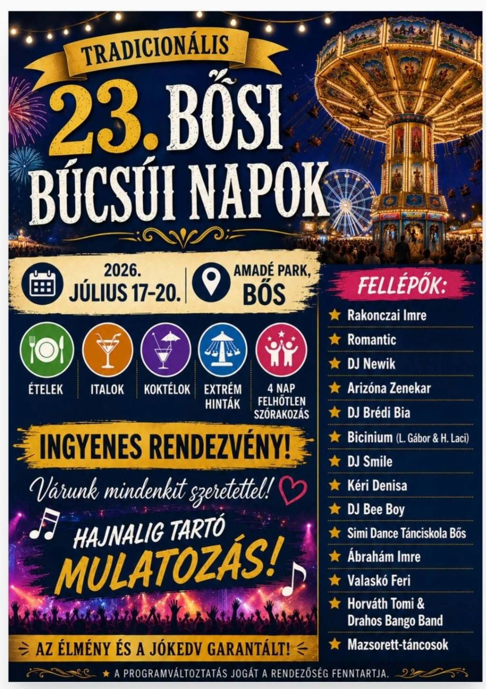 23.Bősi búcsúi napok