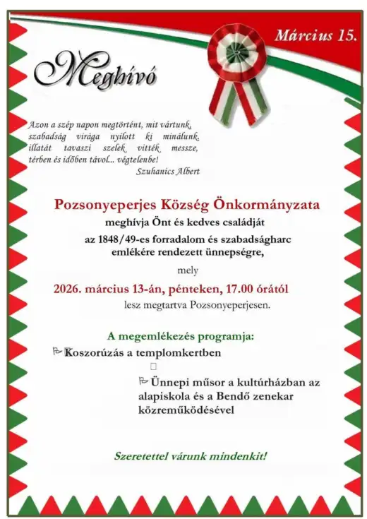Március 15 ünnepség