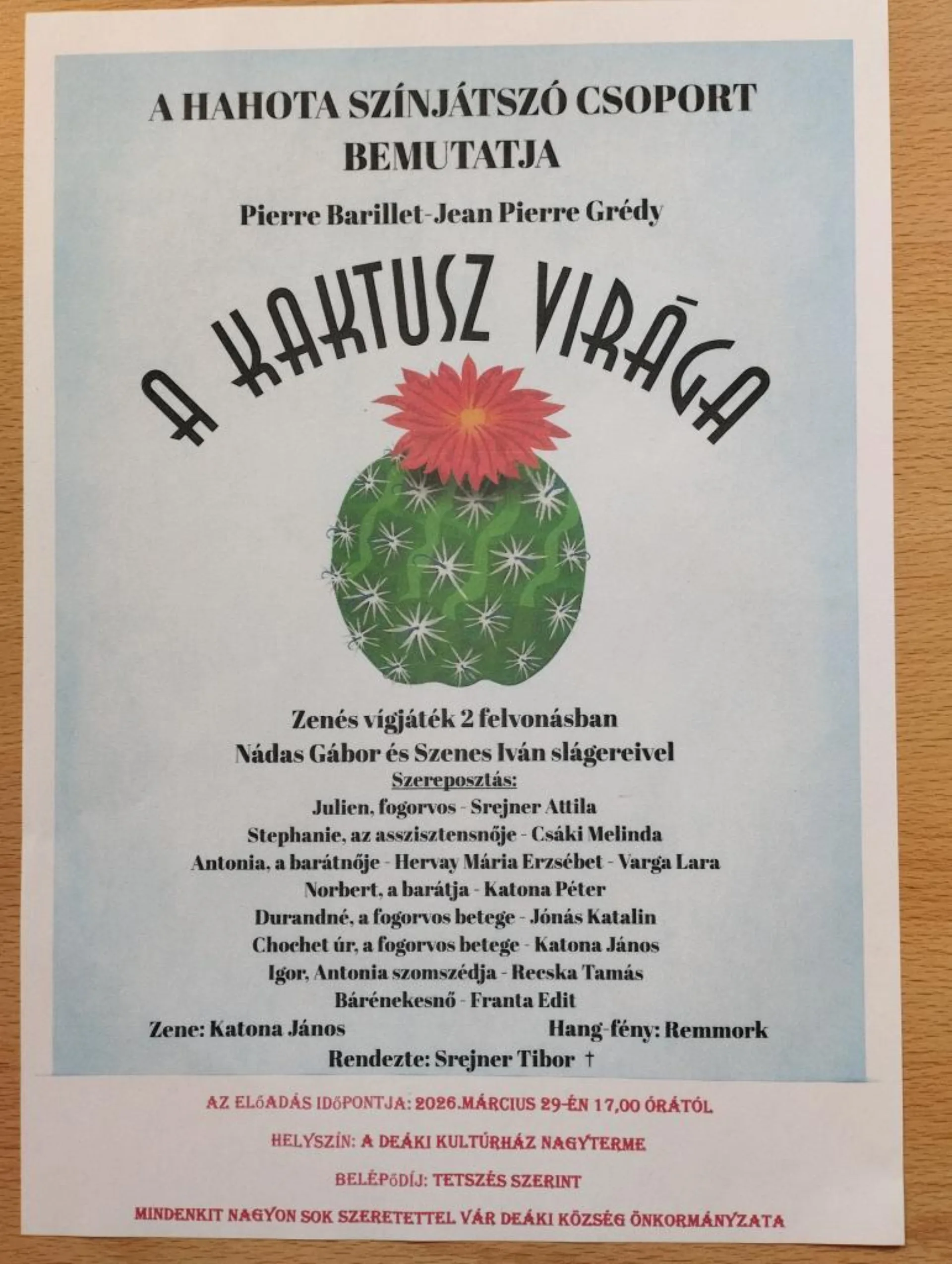 A kaktusz virága-előadás