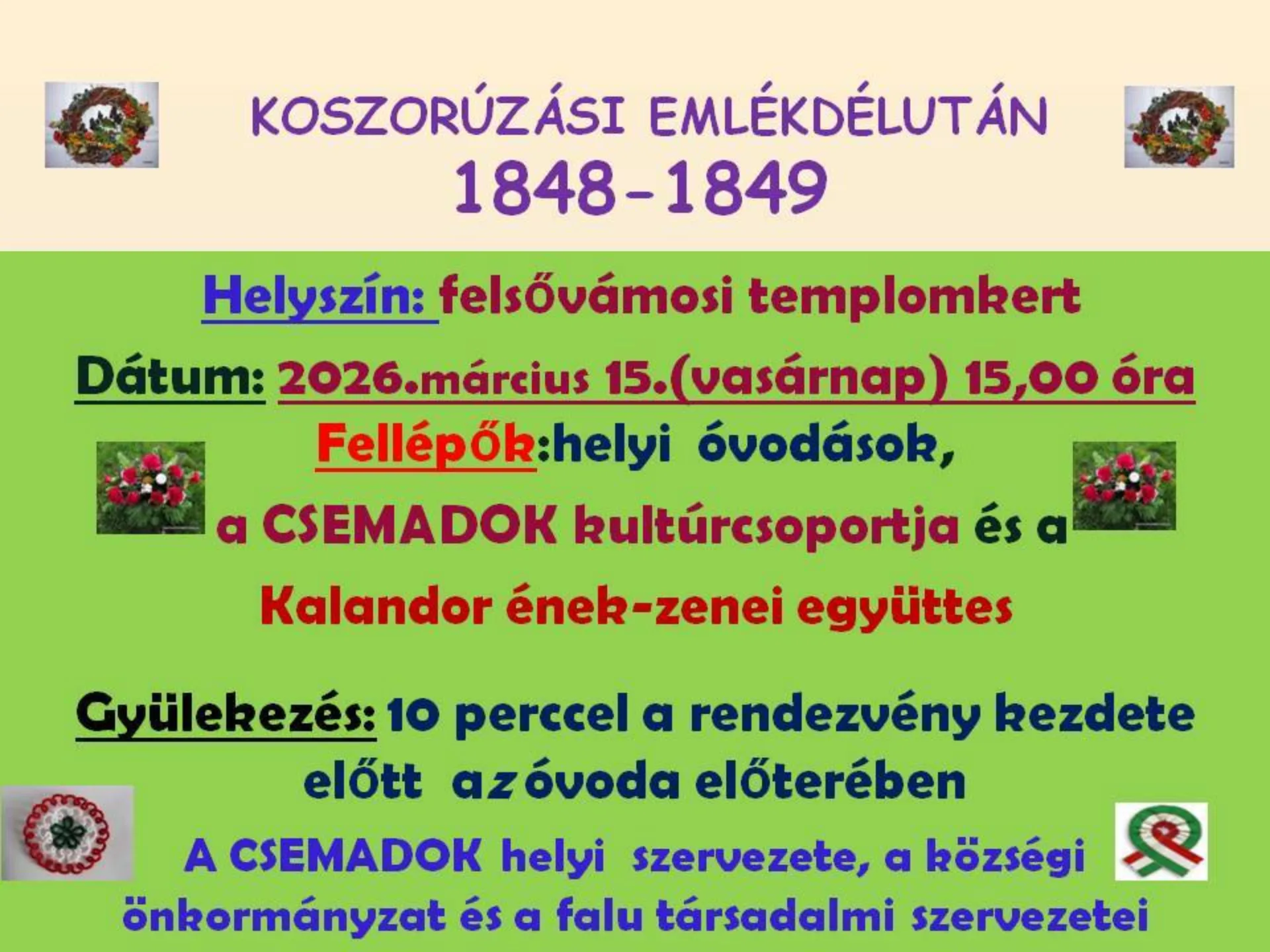 Koszorúzási emlékdélután