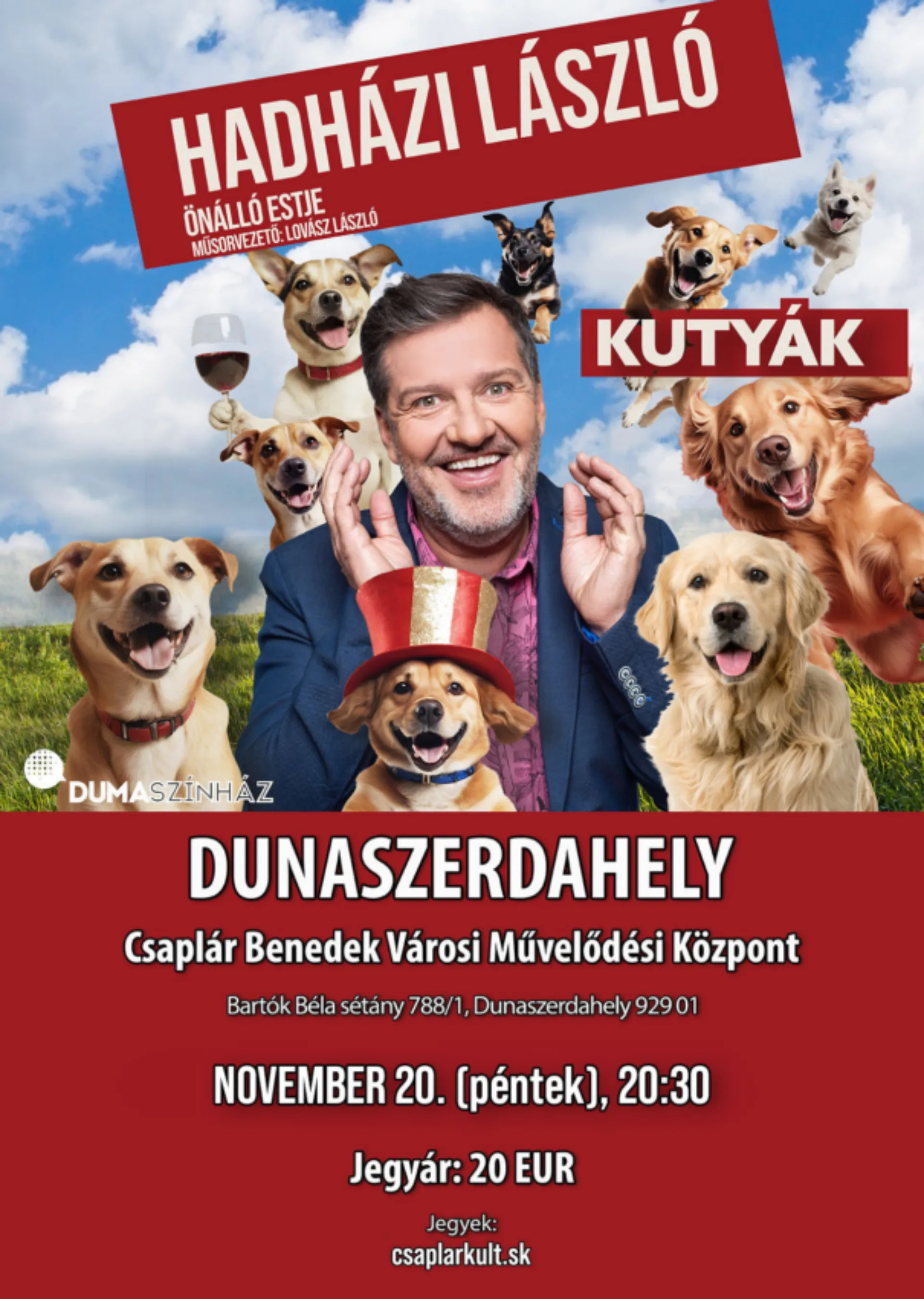 DUMASZÍNHÁZ: Kutyák - Hadházi László önálló estje