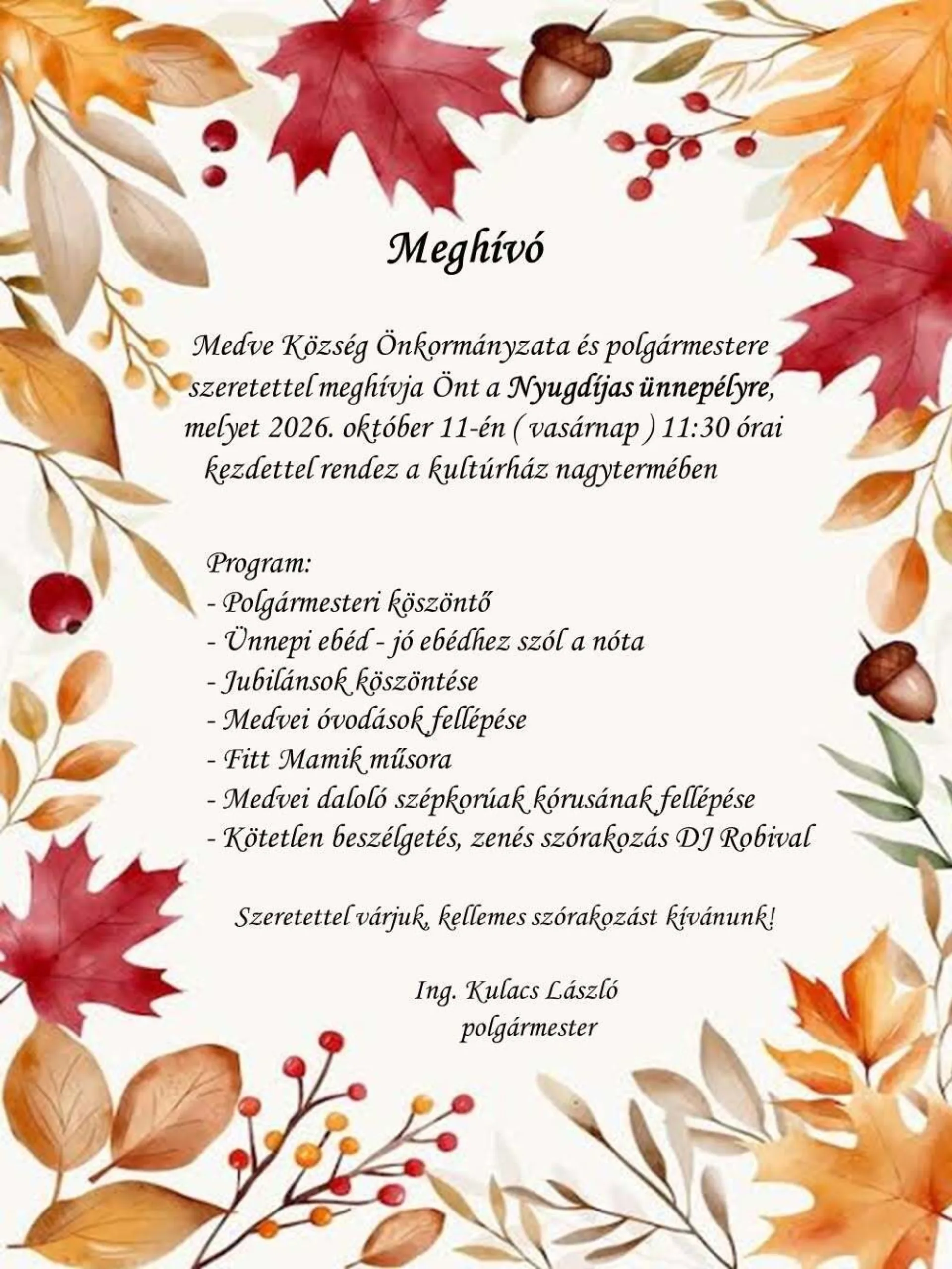 Nyugdíjas ünnepély
